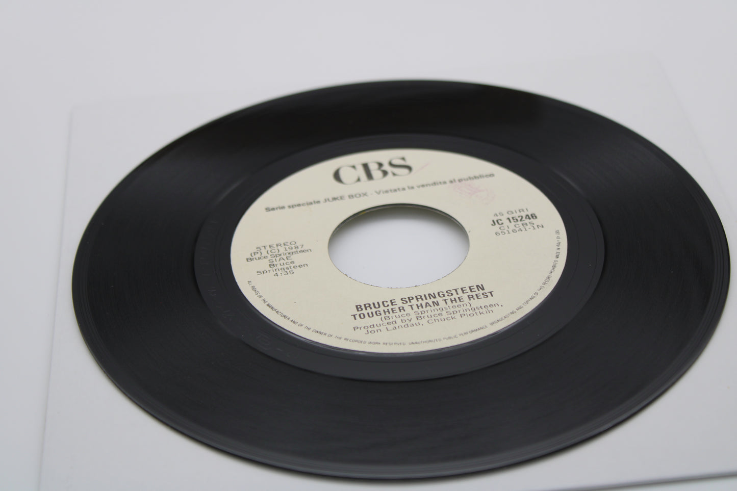 Bruce Springsteen Tougher Than Rest & Kissing A Fool George Michael 45/7" Italy Import 1984 Original