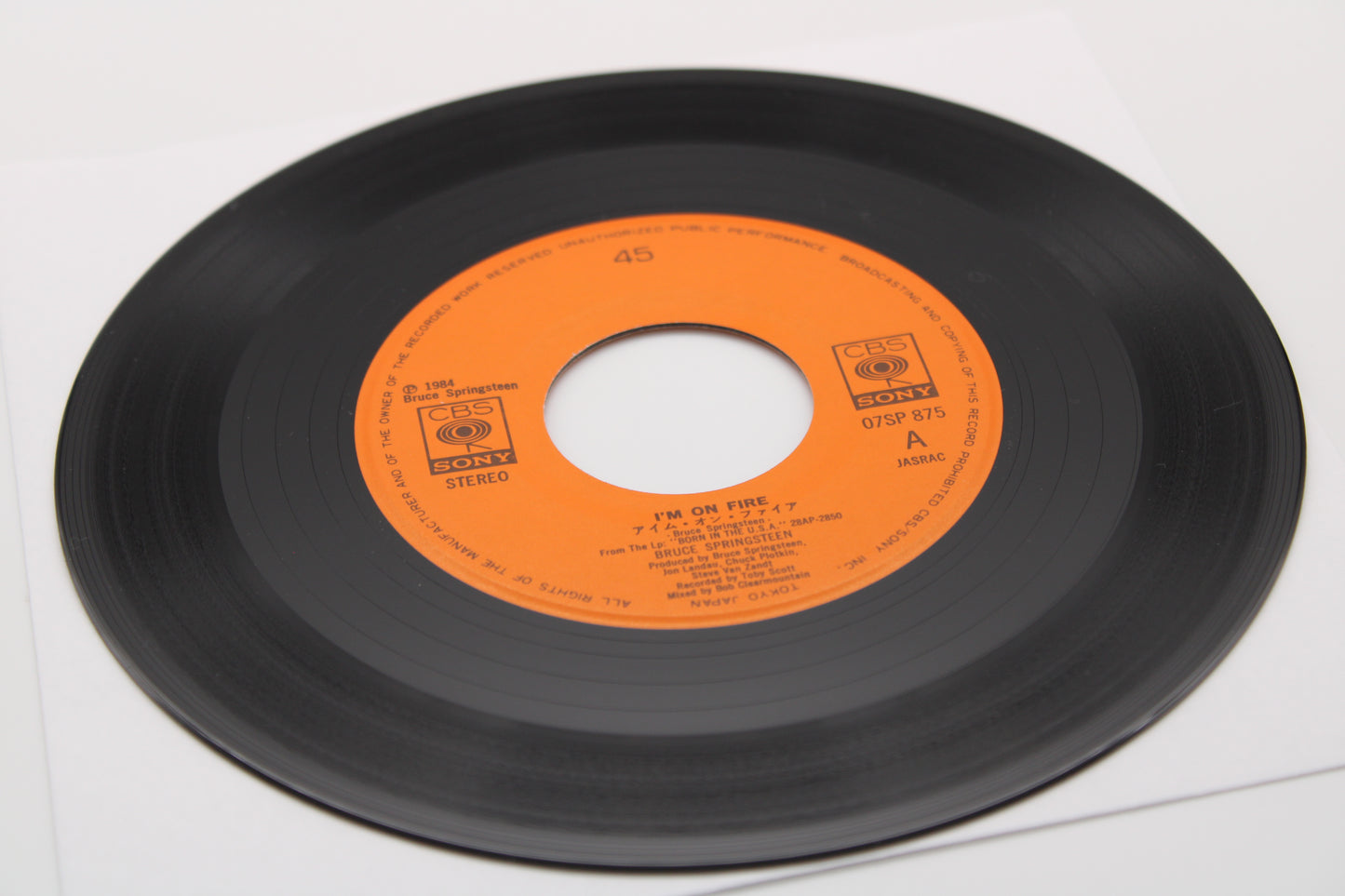 Bruce Springsteen - I'm On Fire - 45 Record Import Japan 1984 Near Mint