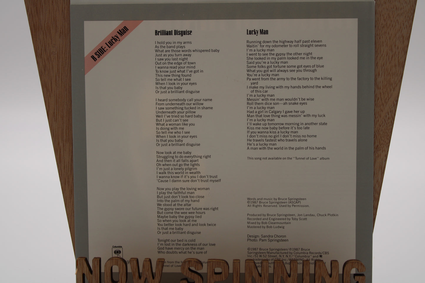 Bruce Springsteen - 45 Record - Brilliant Disguise 1987 Release + Picture Sleeve