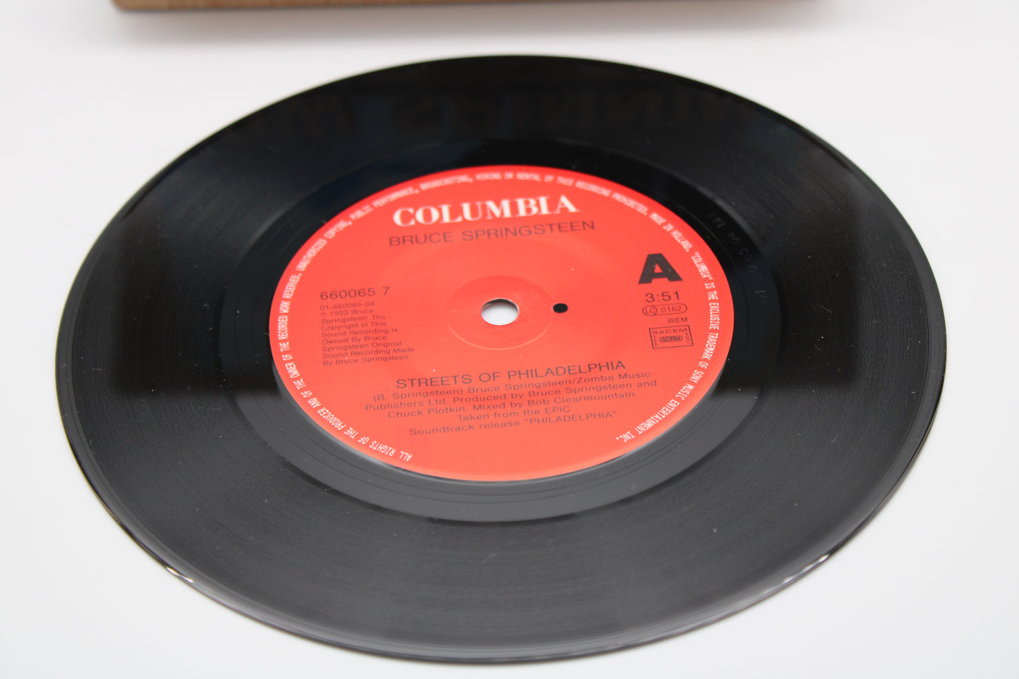 Bruce Springsteen - Streets of Philadelphia 1994 -UK Import 45 Record Picture Sleeve Near Mint