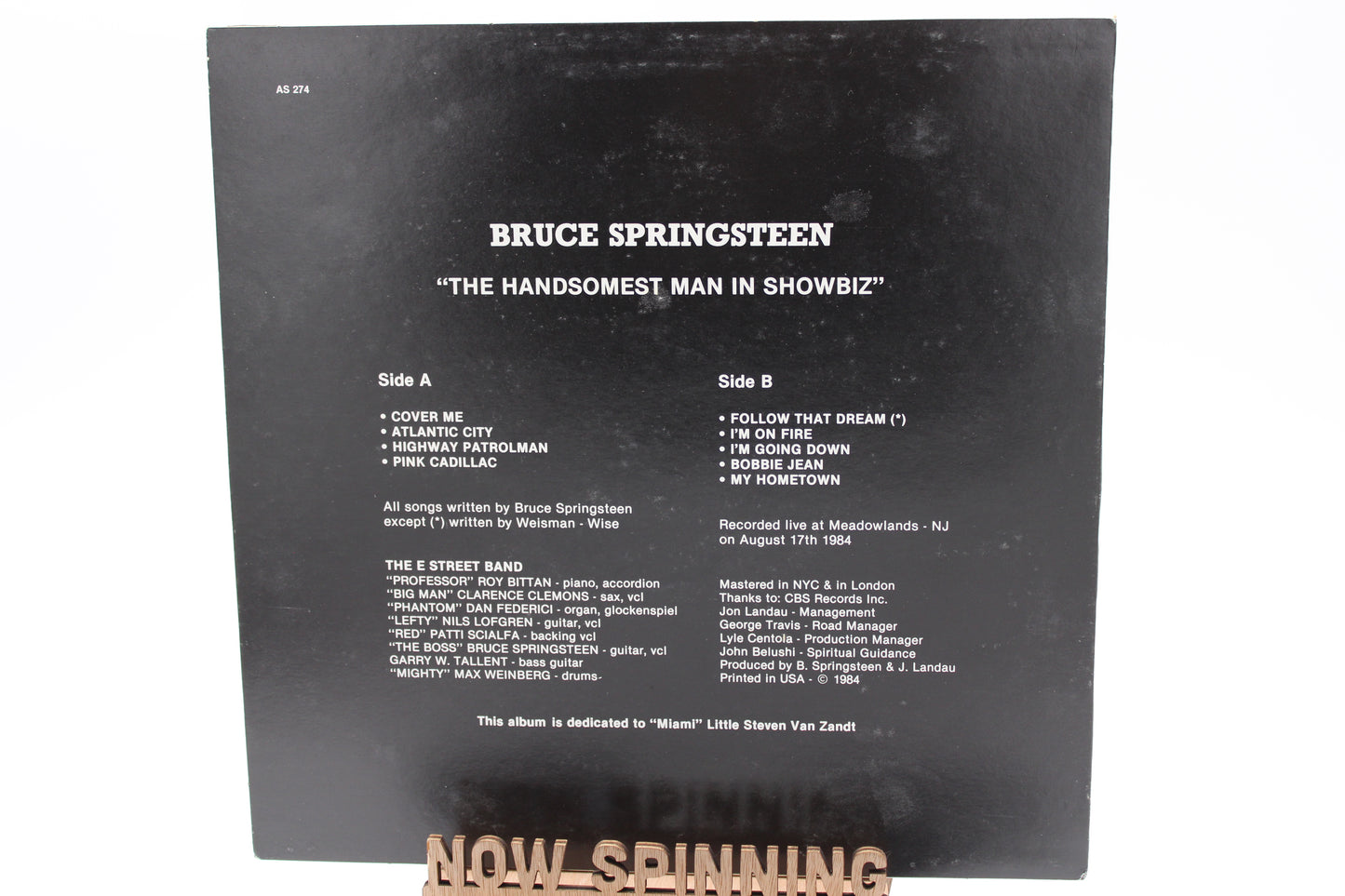 Bruce Springsteen - The Handsomest Man in Showbiz - Import from Italy 1984 - Live Meadowlands NJ - Vinyl LP BLV