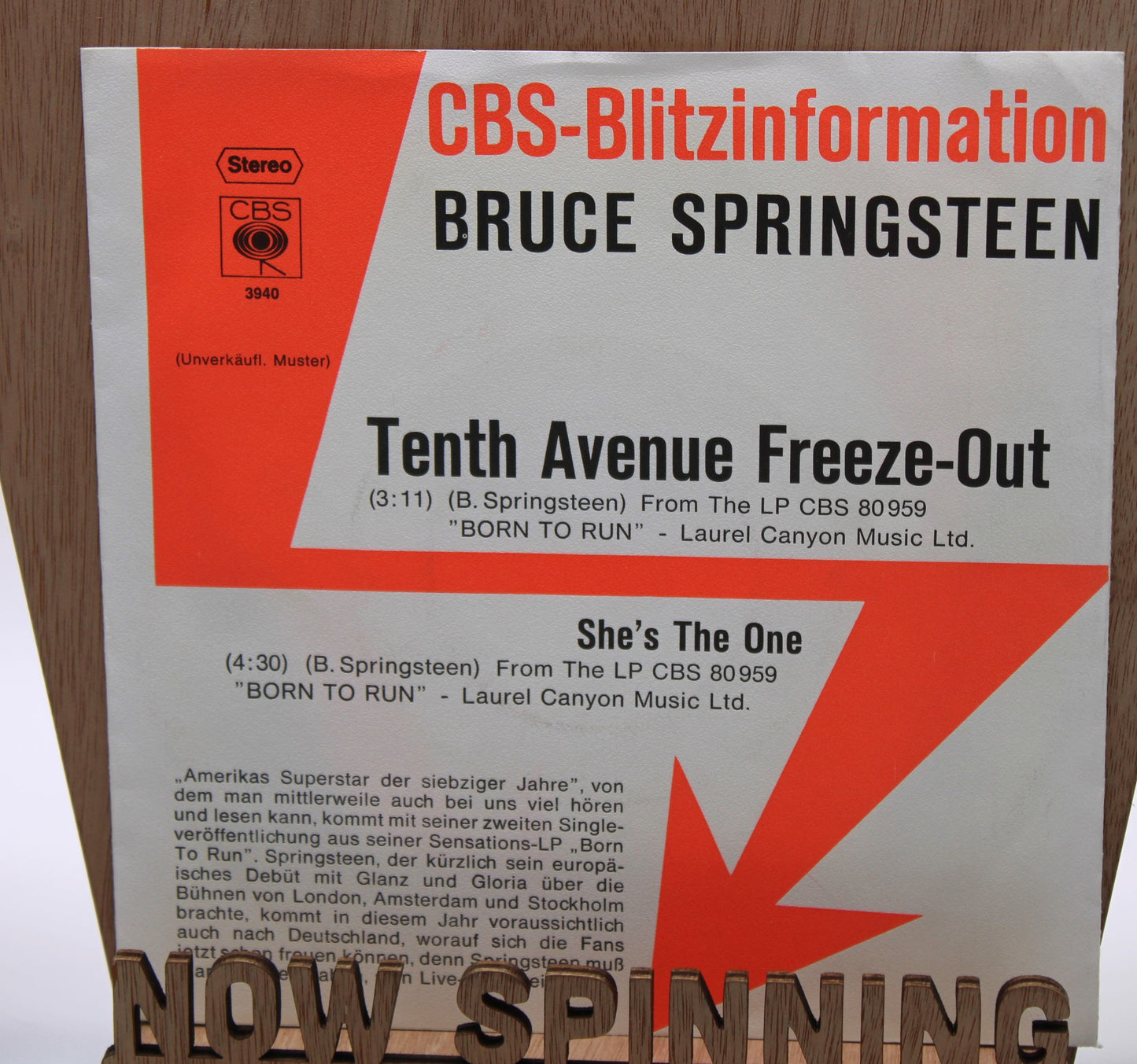Bruce Springsteen & ESB – Rare German collection of 45s Blitzinformation 7" Promo 45 Records