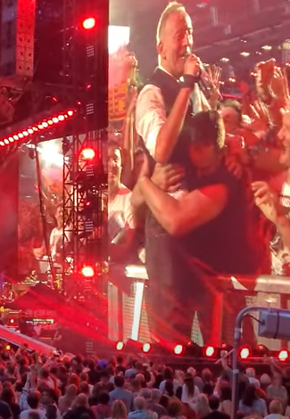 FAN HUGS SPRINGSTEEN IN MADRID - JUNE 14, 2024