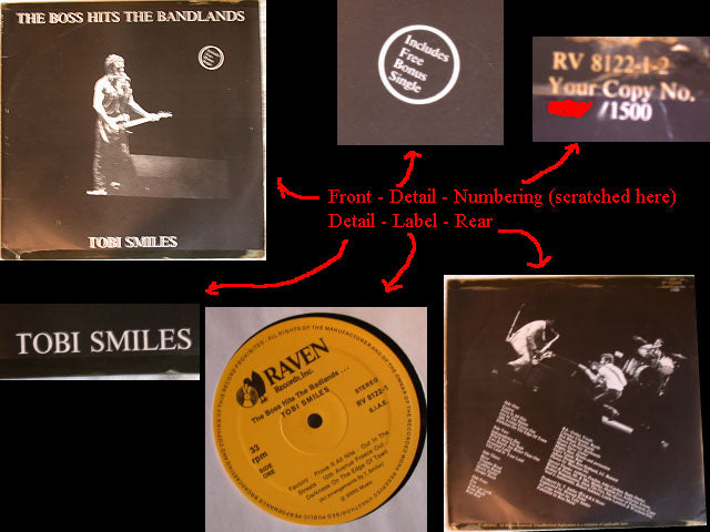 Bruce Springsteen & ESB BOSS HITS THE 'BANDLANDS' TOBI SMILES - MISSPELLED Vinyl Bootleg