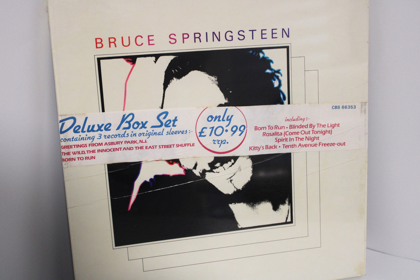 BRUCE SPRINGSTEEN 3-LP Box SEALED Vinyl CBS Records: GREETINGS, WILD, BORN TO RUN 1980/UK IMPORT