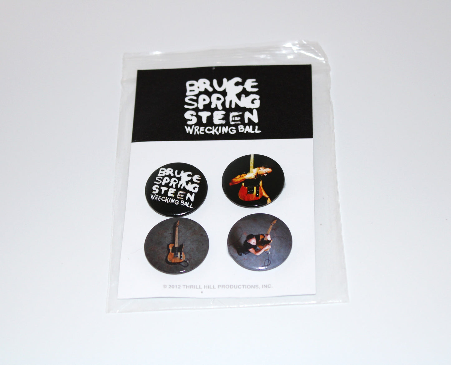 Bruce Springsteen & The E Street Band - Wrecking Ball Tour Program, Buttons (Set of 4) and Shot Glass - Thrill Hill Originals