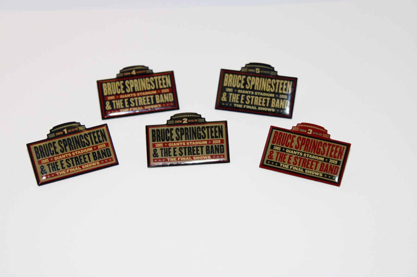 Bruce Springsteen - Giants Stadium Badges/Pins Final Shows COMPLETE Set of 5!