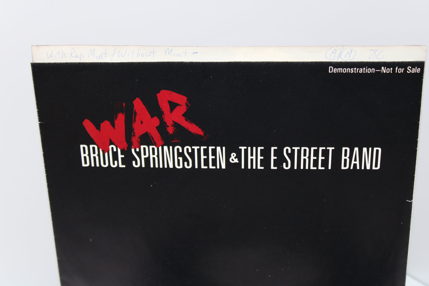 Bruce Springsteen "WAR" Live in 1985 - White Label Demo 7" Vinyl with Picture Sleeve