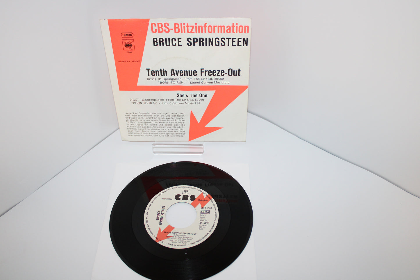 Bruce Springsteen She's The One & Tenth Avenue Freeze Out "Blitzinformation" Promo w/original rare Sleeve