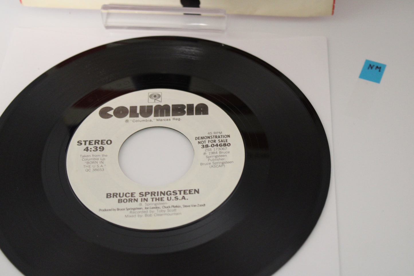 Bruce Springsteen 45 Record DEMO "Born In The USA" Original No Barcode Demo white label NM