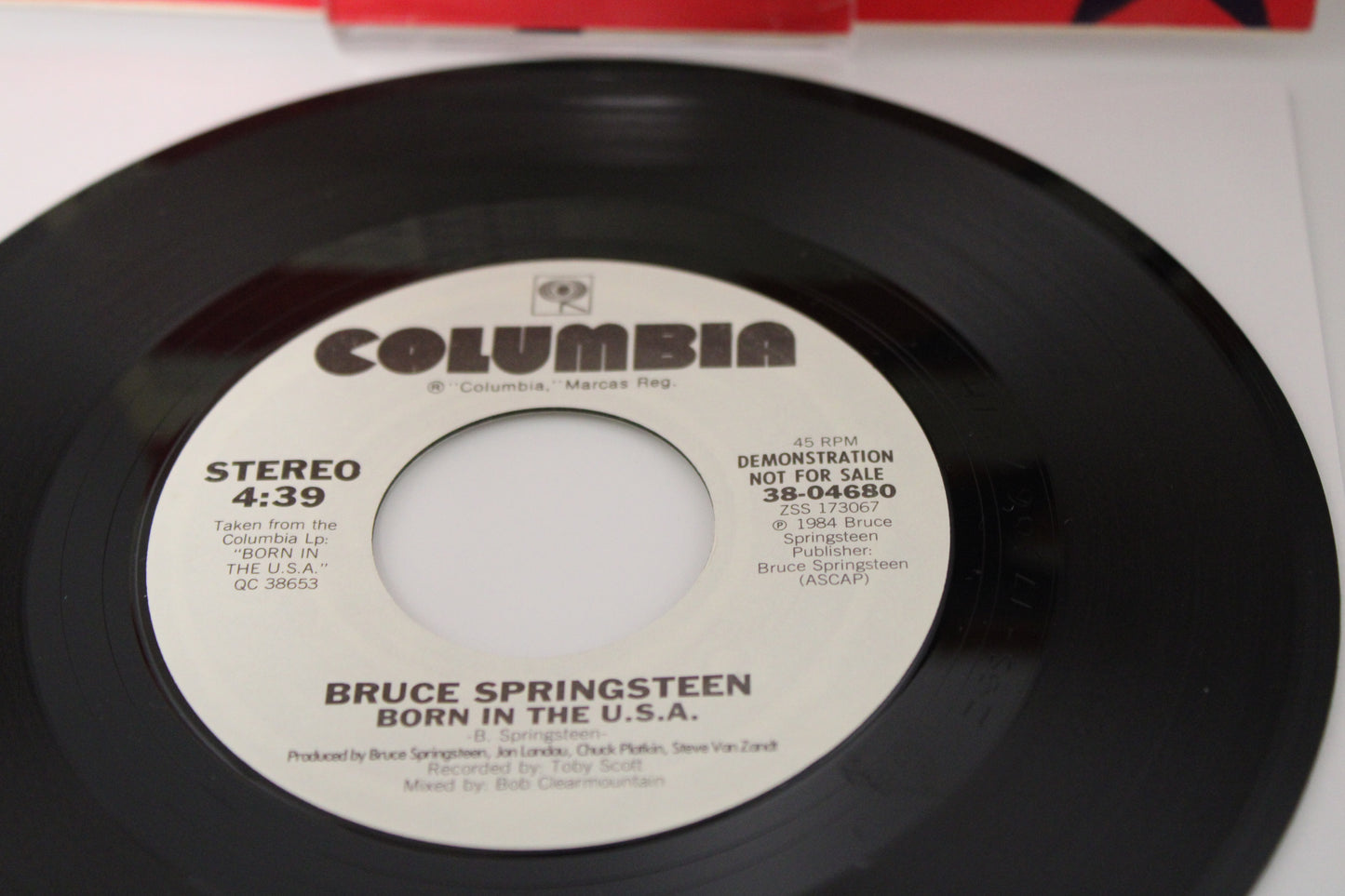 Bruce Springsteen 45 Record DEMO "Born In The USA" Original No Barcode Demo white label NM