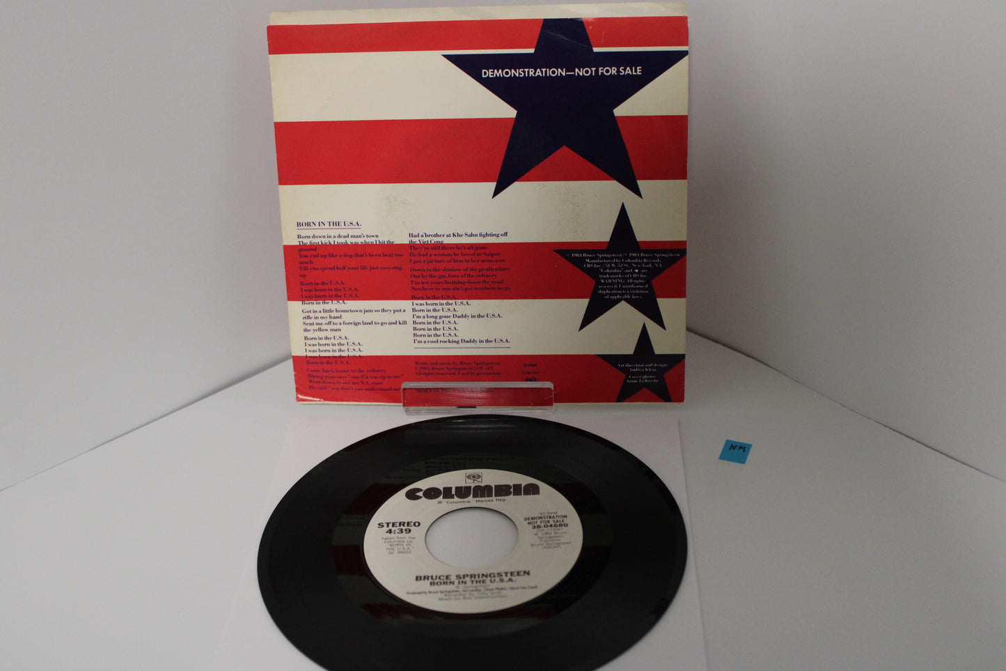 Bruce Springsteen 45 Record DEMO "Born In The USA" Original No Barcode Demo white label NM