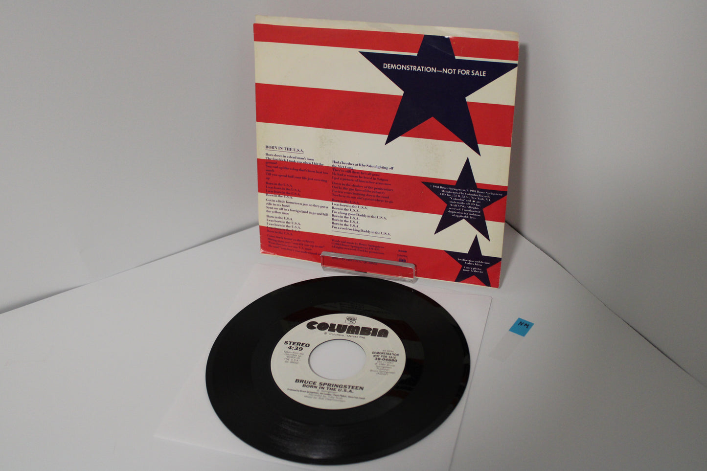 Bruce Springsteen 45 Record DEMO "Born In The USA" Original No Barcode Demo white label NM