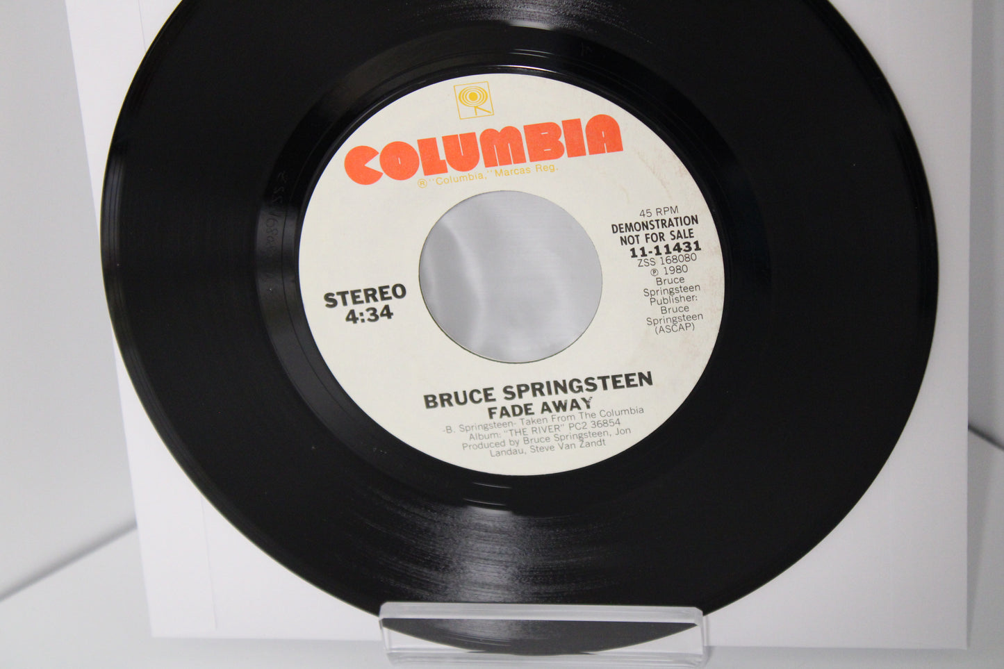 Bruce Springsteen 45 Record DEMO "Fade Away" Original No Barcode Demo white label NM