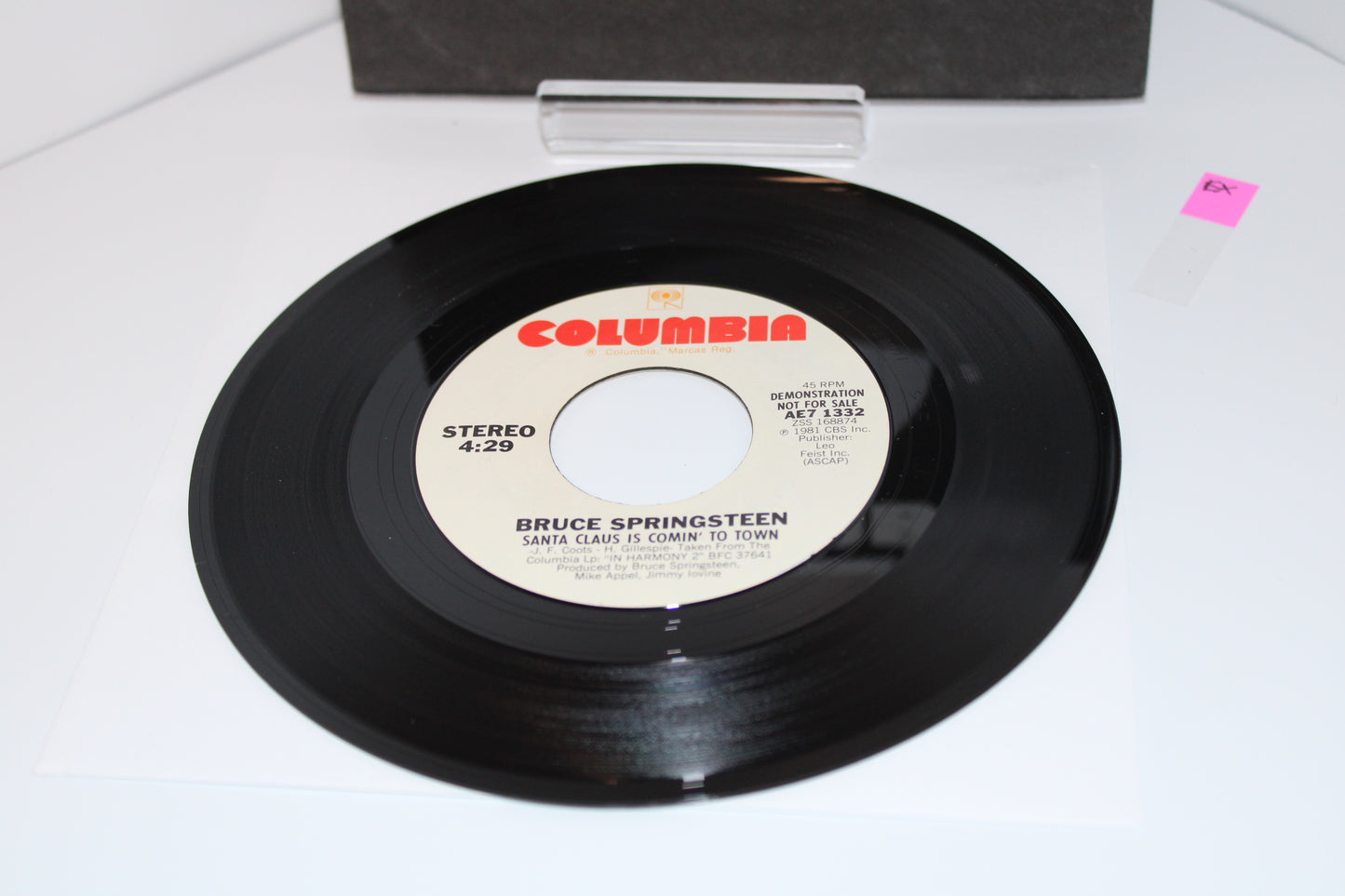 Bruce Springsteen SANTA CLAUS IS COMIN' TO TOWN 45 Record Original No Barcode Demo Columbia label