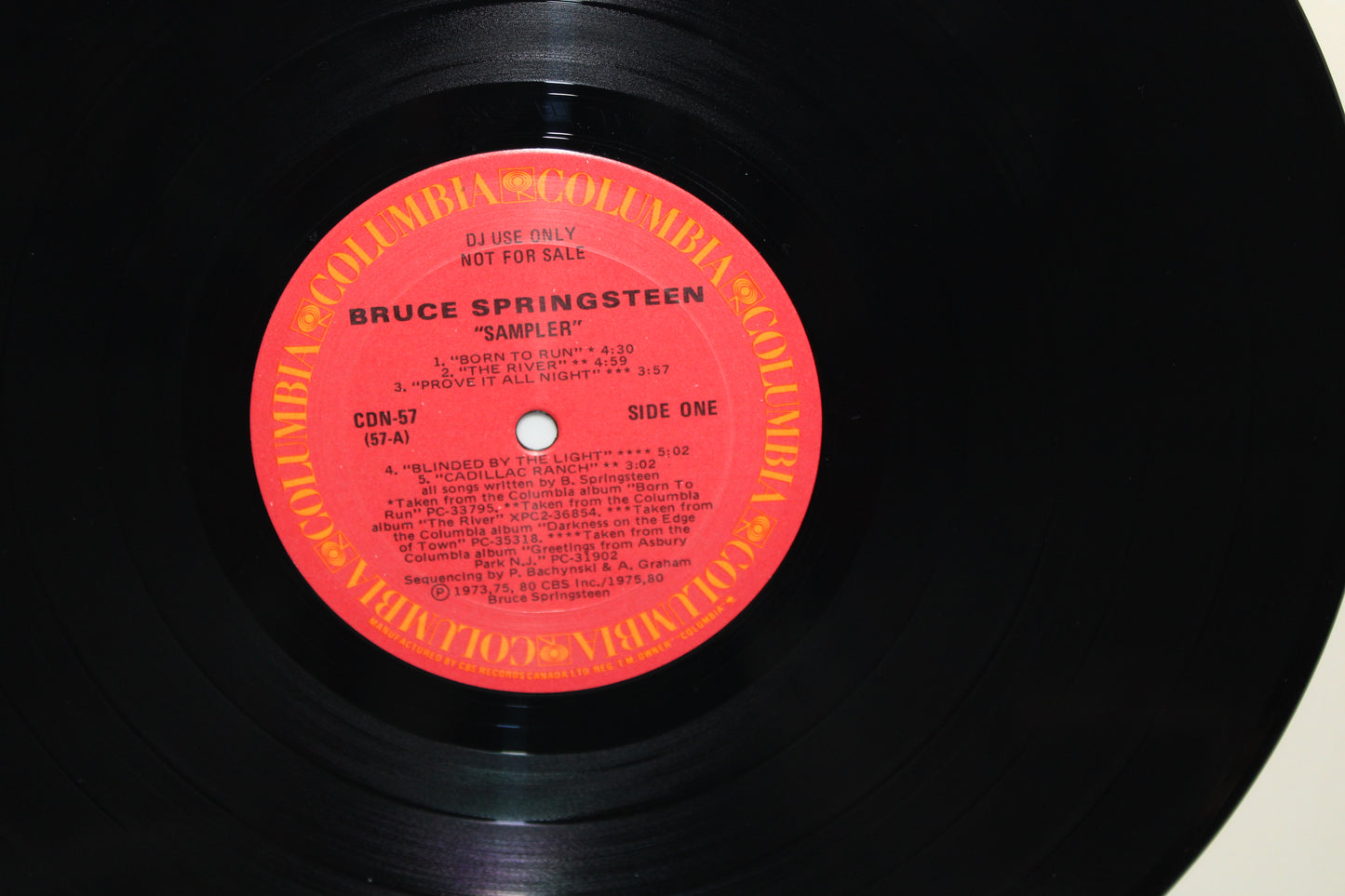 BRUCE SPRINGSTEEN 12" Vinyl RARE "SAMPLER" 1980 NEAR MINT "DJ USE, NOT FOR SALE"