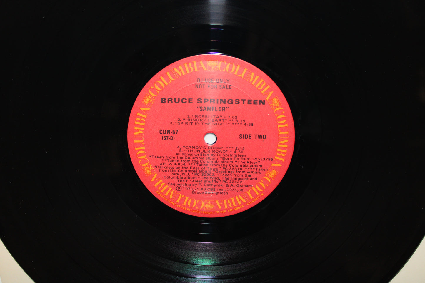 BRUCE SPRINGSTEEN 12" Vinyl RARE "SAMPLER" 1980 NEAR MINT "DJ USE, NOT FOR SALE"