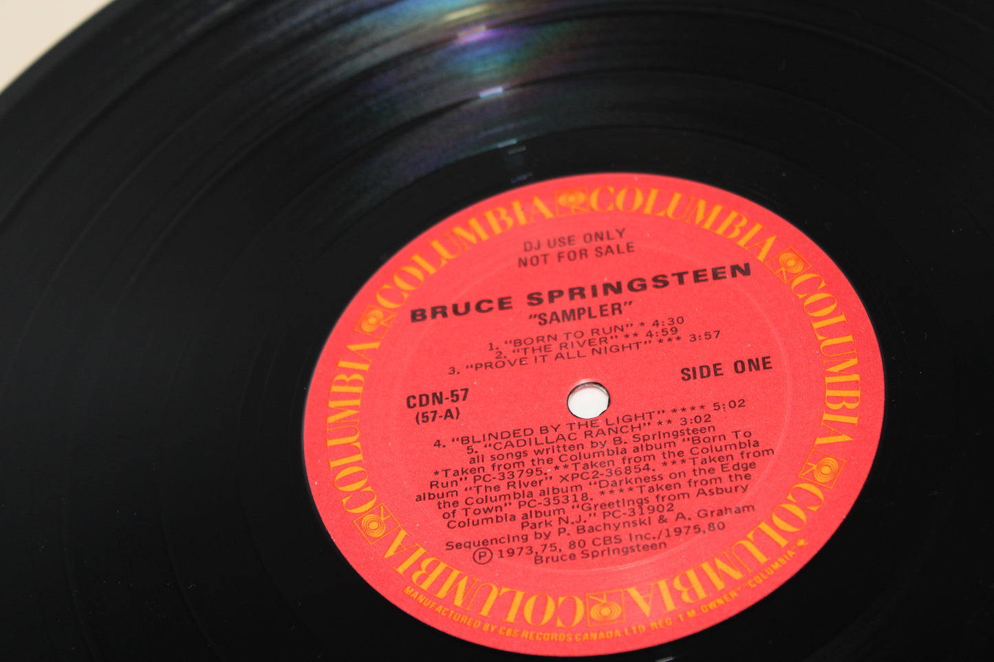 BRUCE SPRINGSTEEN 12" Vinyl RARE "SAMPLER" 1980 NEAR MINT "DJ USE, NOT FOR SALE"