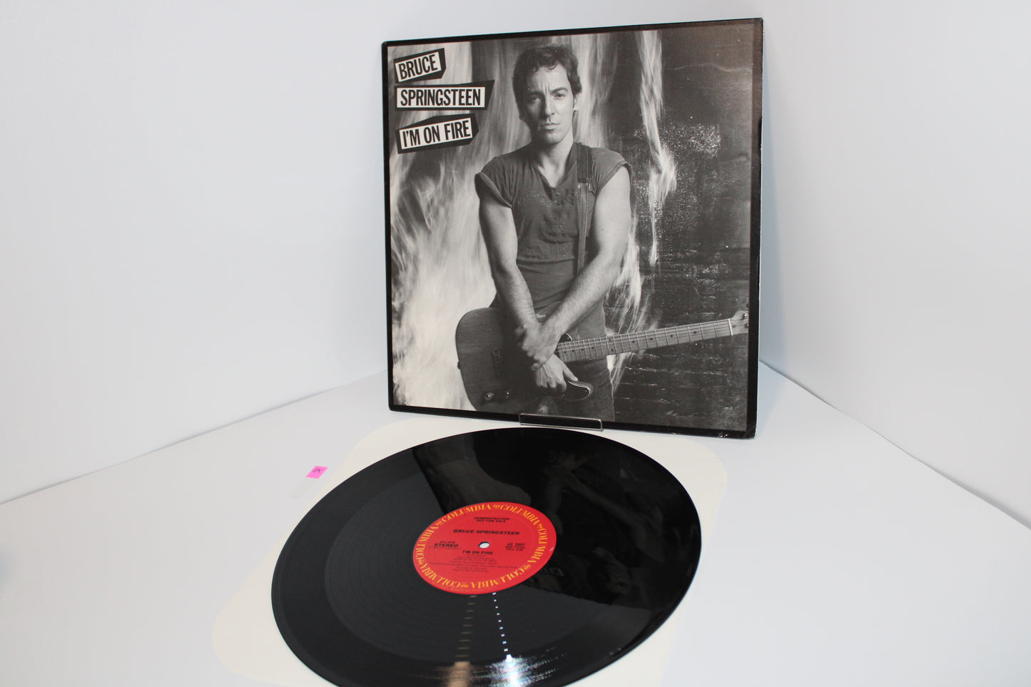 Bruce Springsteen 12" DEMO Vinyl "I'M ON FIRE" Columbia US 1984 Rare Black & White Jacket