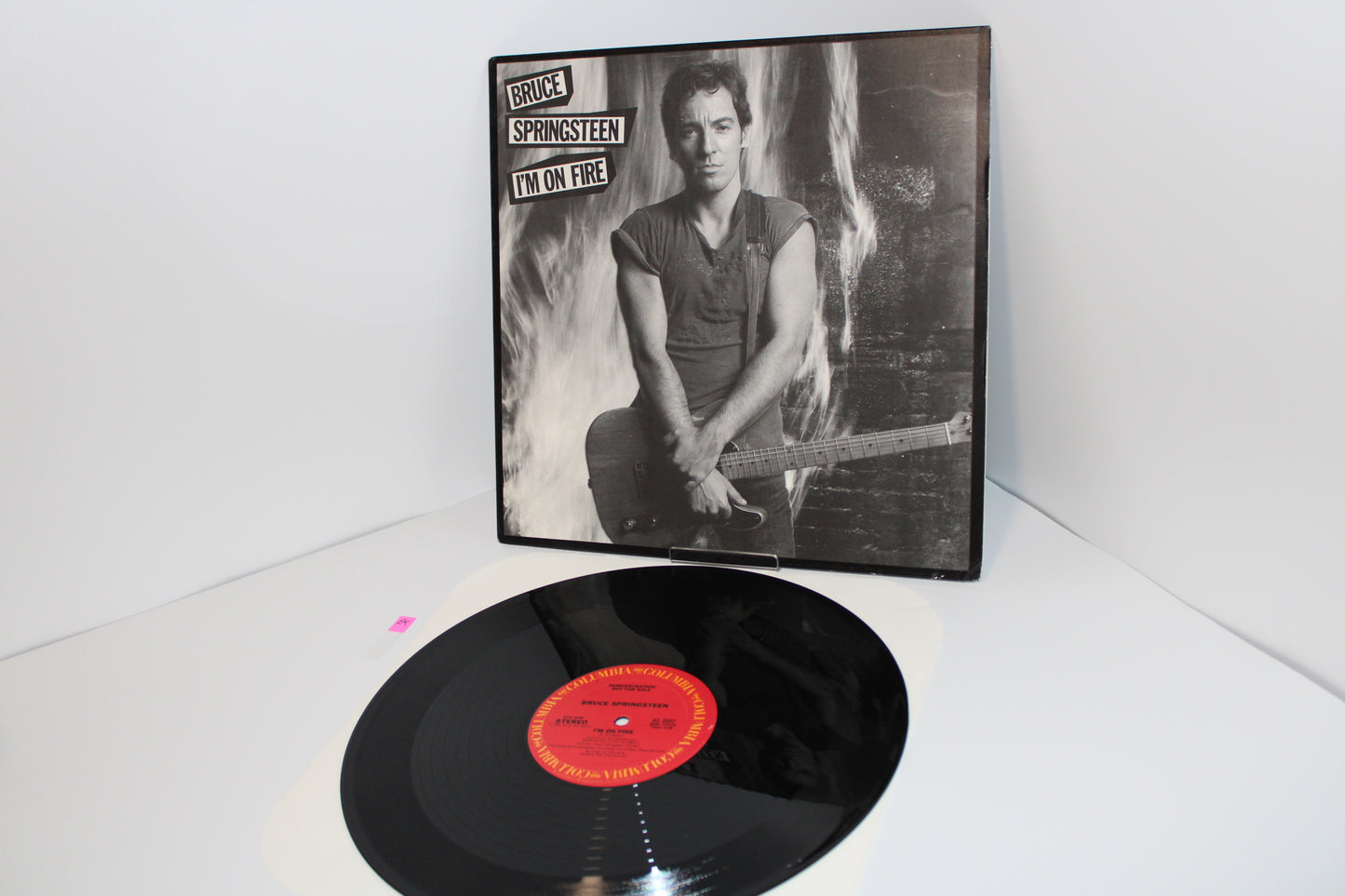 Bruce Springsteen 12" DEMO Vinyl "I'M ON FIRE" Columbia US 1984 Rare Black & White Jacket