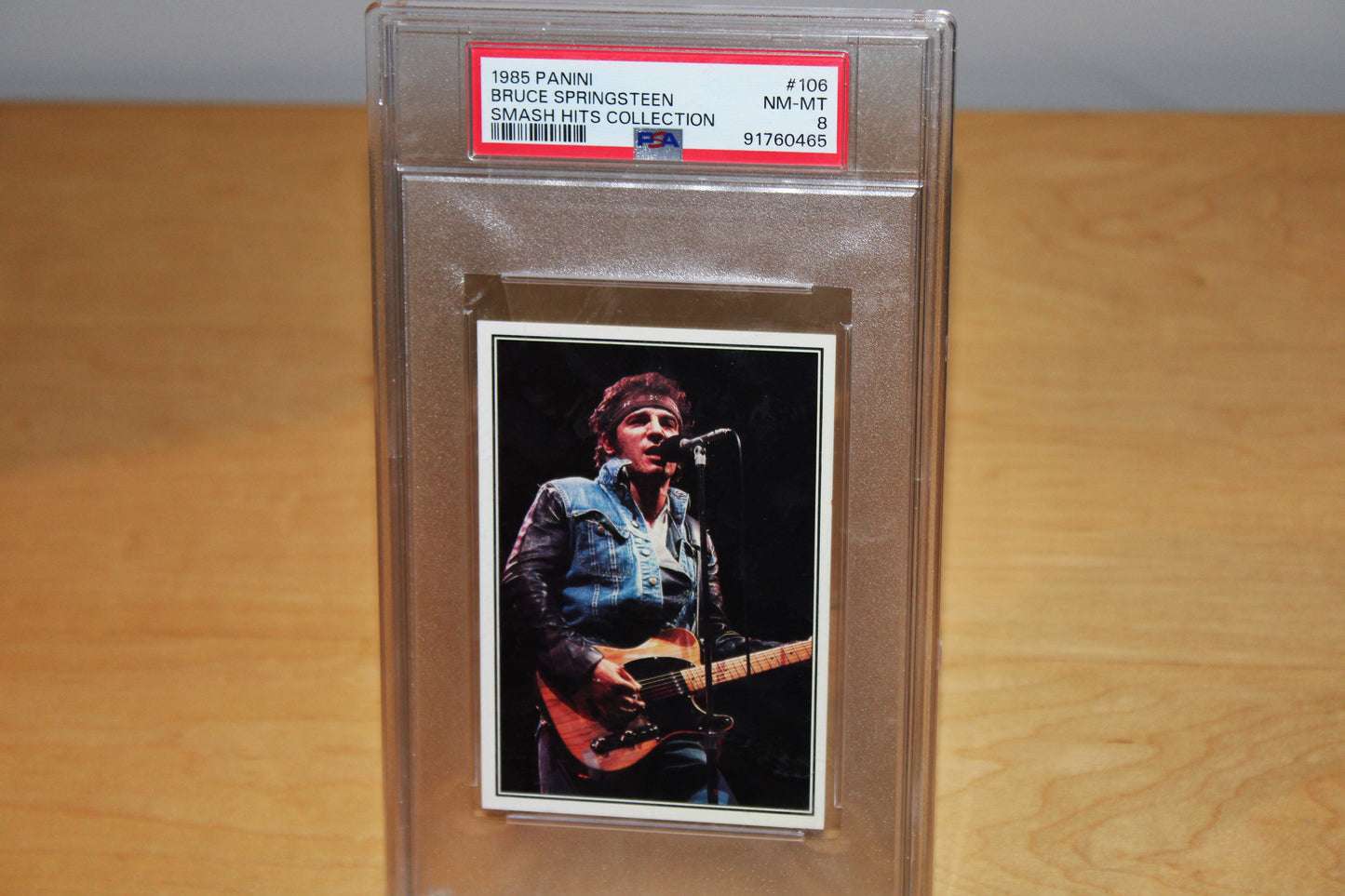 Bruce Springsteen Panini Smash Hits Collectible 1985 Card #106 - PSA Graded 8