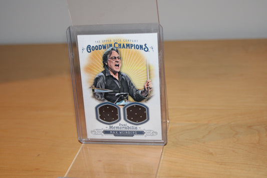 Max Weinberg Official Upper Deck Goodwin Champions Dual Memorabilia Official FABRIC Trading Card