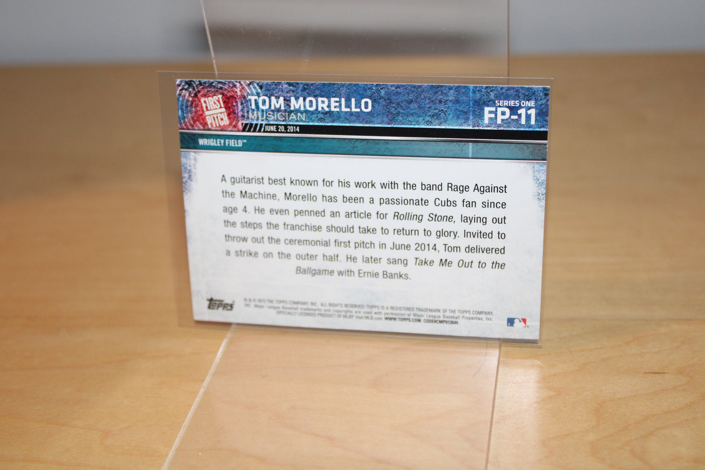 Trading Card Tom Morella - Topps First Pitch Official June 20, 2014