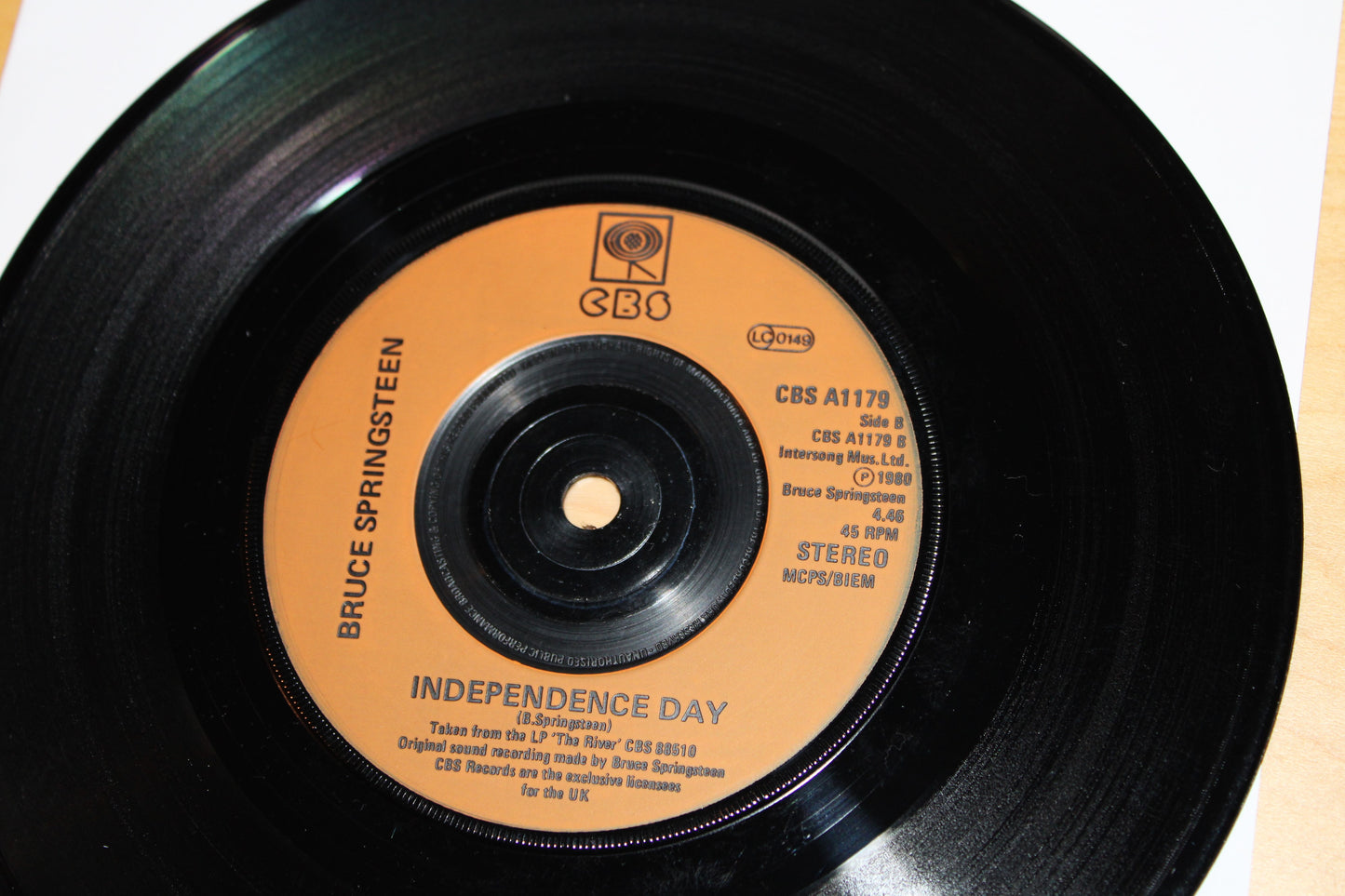 Bruce Springsteen 7" Vinyl The River & Independence Day - UK/Picture Sleeve 1980 Original Release