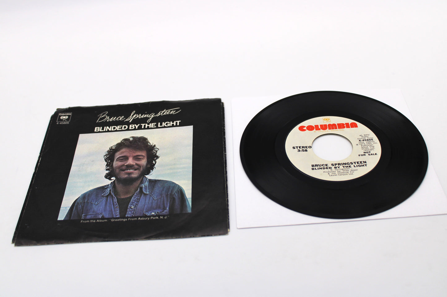 Bruce Springsteen - Blinded By The Light - Columbia records 45 / 7" Vinyl (NM) with Picture Sleeve (VG+)