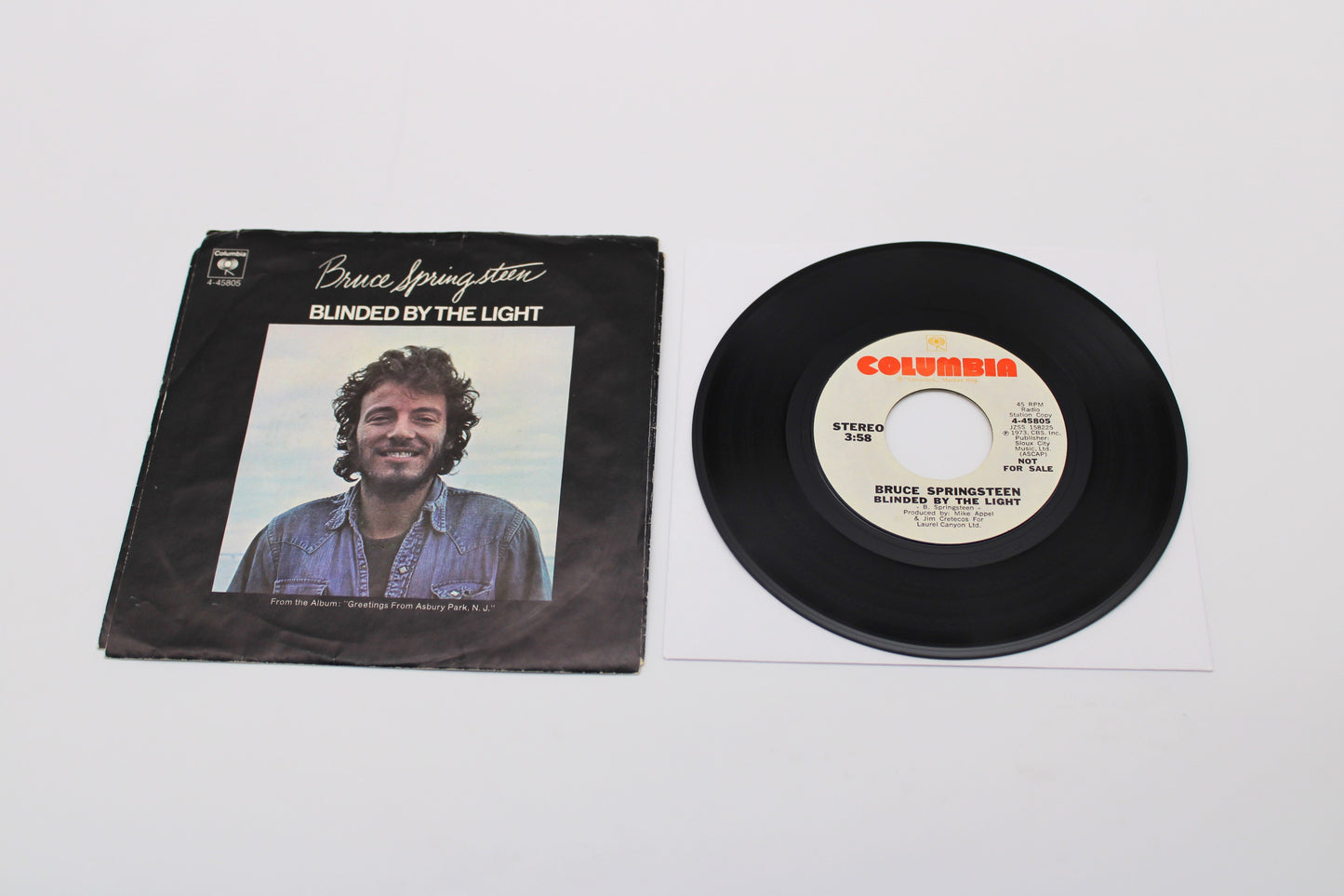 Bruce Springsteen - Blinded By The Light - Columbia records 45 / 7" Vinyl (NM) with Picture Sleeve (VG+)