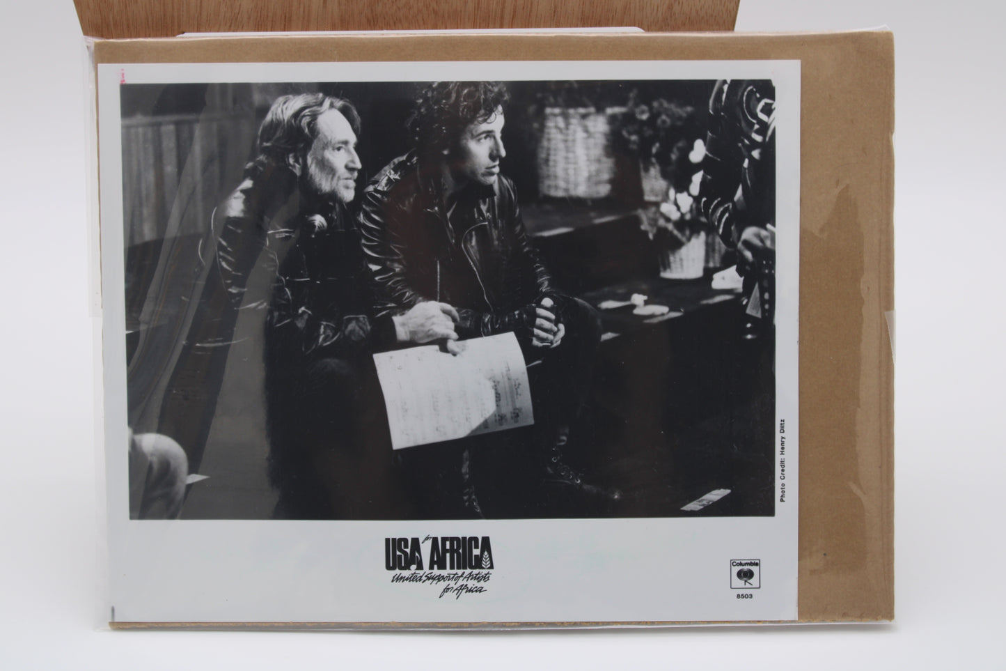 Bruce Springsteen & Willie Nelson - Original Columbia Promo Photo - We Are The World