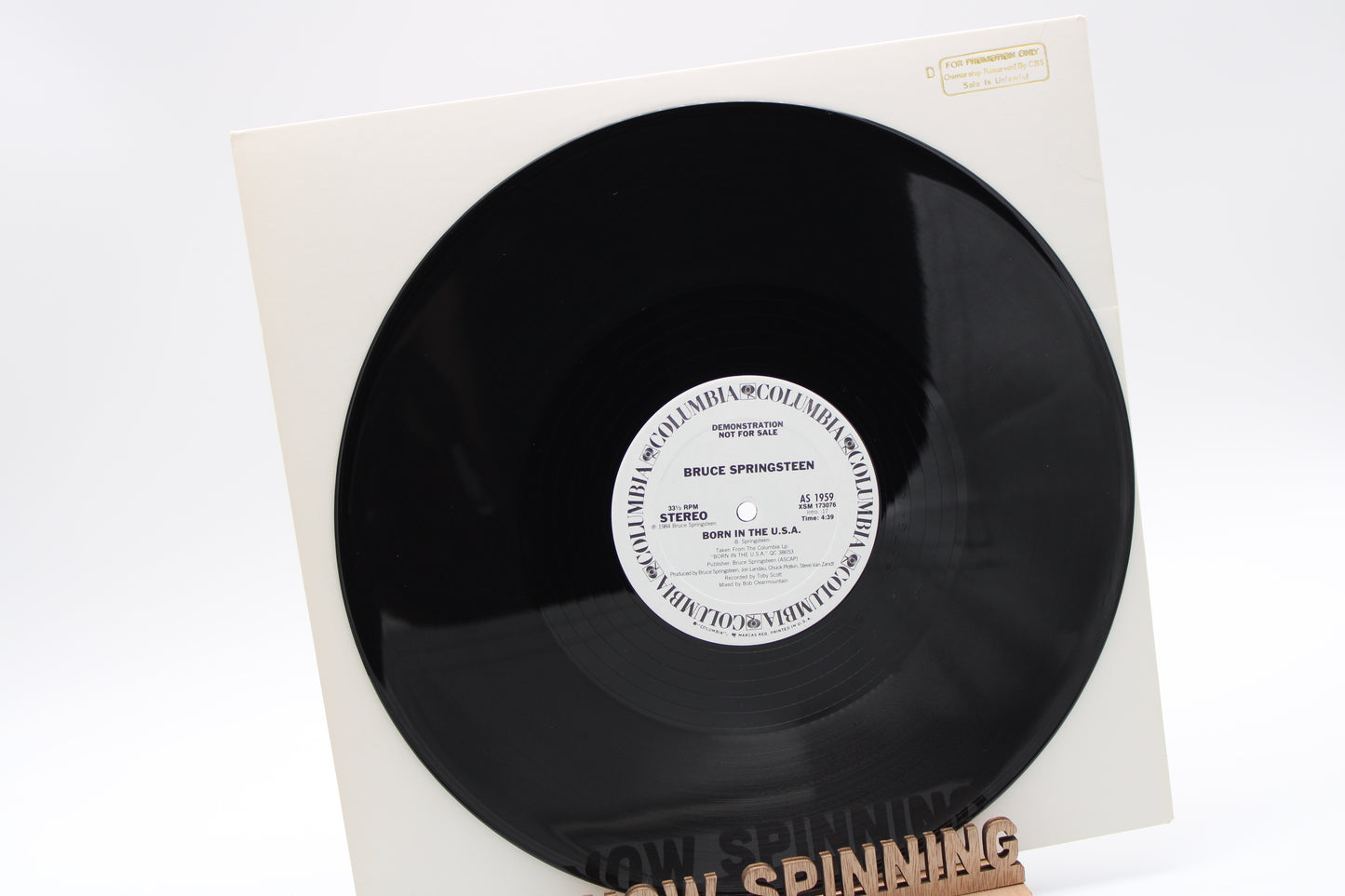 Bruce Springsteen 12" Born In The USA Columbia White Label Demo Vinyl Near Mint w/Gold Stamp