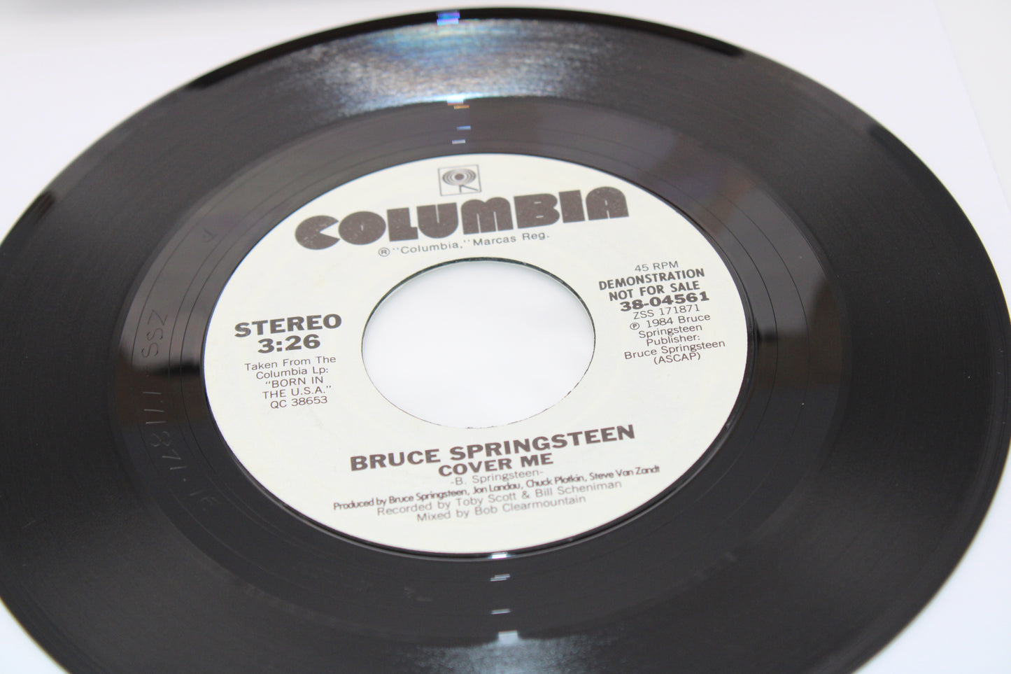 Bruce Springsteen 45 record - Cover Me "Demonstration/Not For Sale" 1984 original