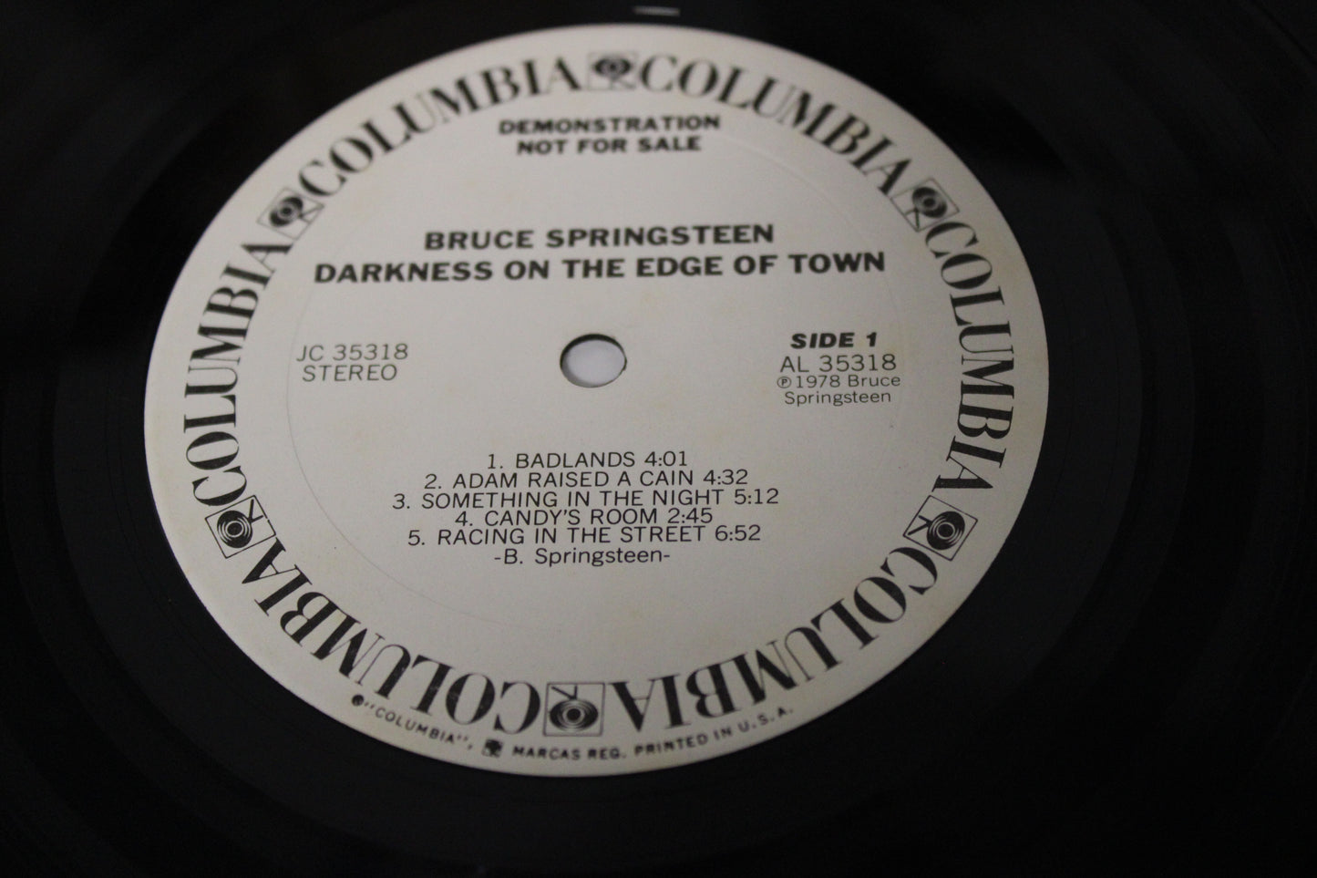 Bruce Springsteen - Darkness on the Edge of Town - DEMO GOLD STAMP - 1978 Vinyl LP