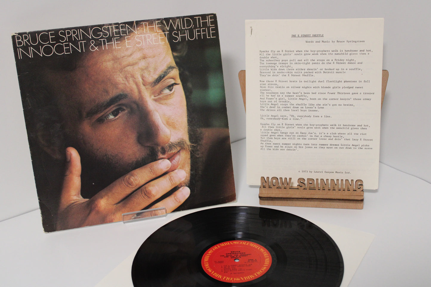 Bruce Springsteen The Wild, The Innocent & The E Street Shuffle. Promo Gold Stamp Vinyl & Lyrics