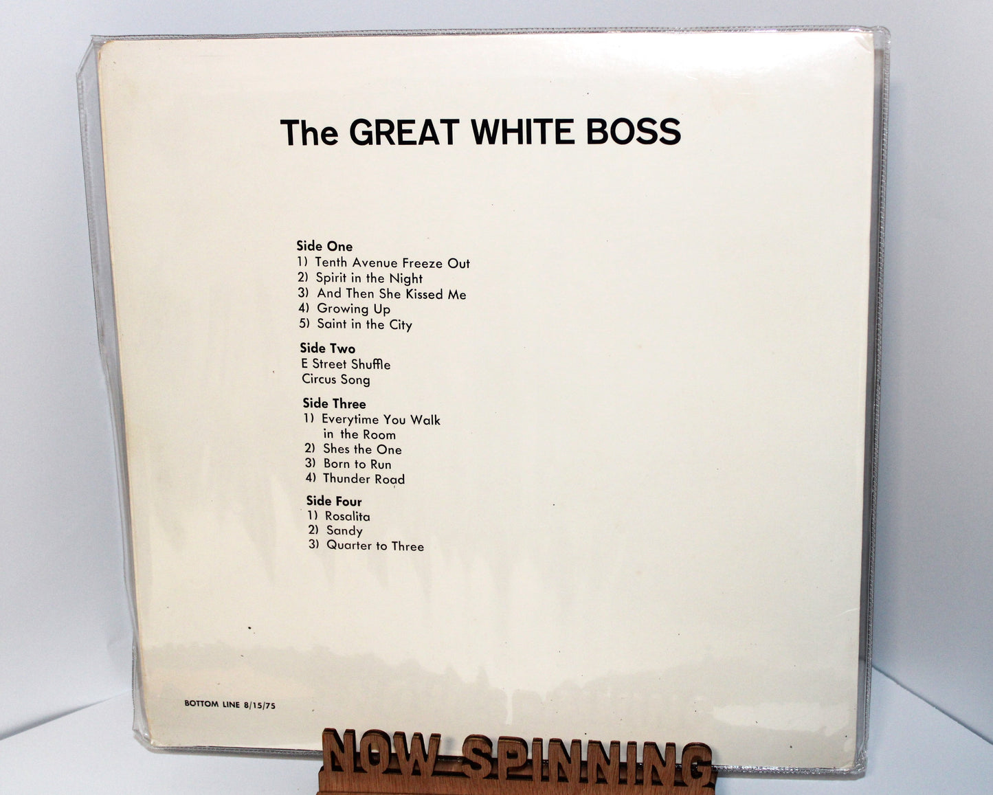 Bruce Springsteen - Great White Boss - 2LPs Unofficial Vinyl Plain Labels - Live at The Bottom Line