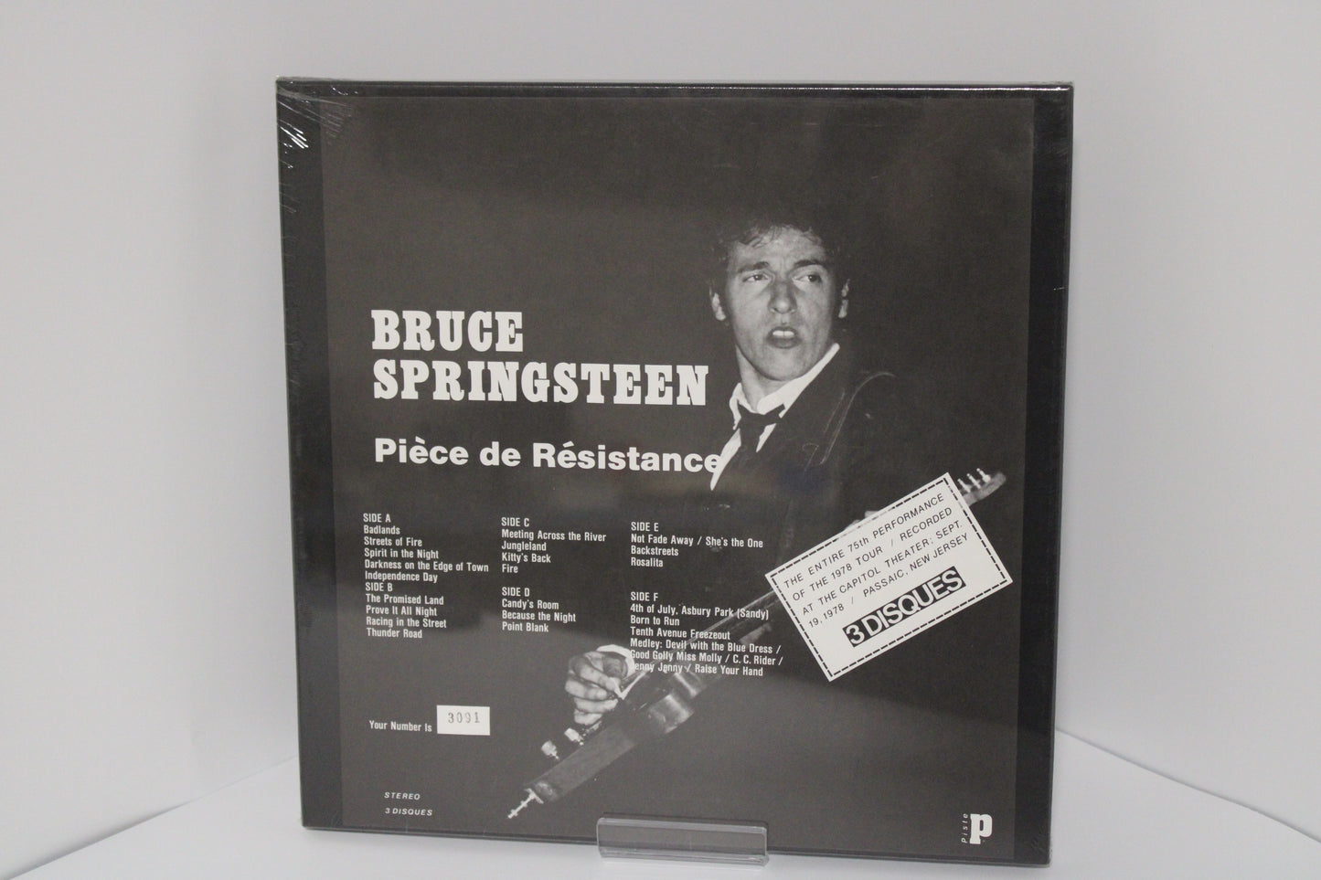 Bruce Springsteen – SEALED & NUMBERED - Pièce De Résistance Box Set 3 Vinyl LPs bootleg - Numbered- Live Capitol Theatre 1978