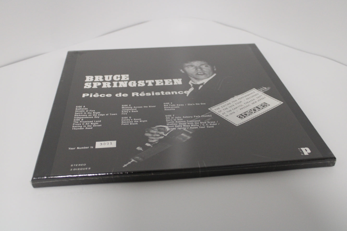 Bruce Springsteen – SEALED & NUMBERED - Pièce De Résistance Box Set 3 Vinyl LPs bootleg - Numbered- Live Capitol Theatre 1978