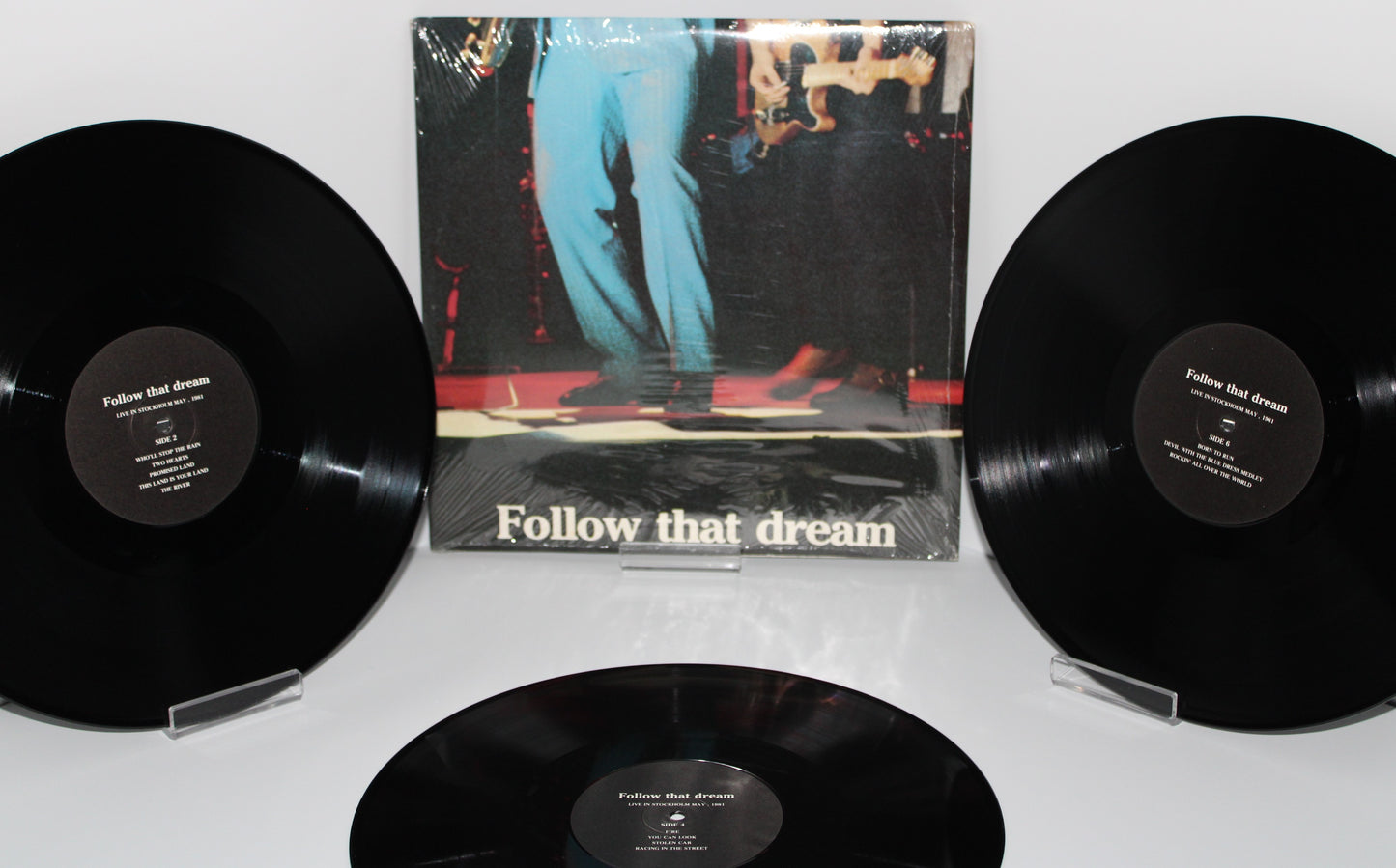 Bruce Springsteen "Follow That Dream" 3LPs Unofficial Vinyl Live in Sweden 1981 in Shrink Wrap