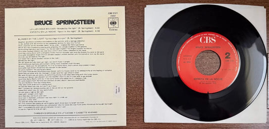 Bruce Springsteen "Blinded By The Light" & "Spirit In The Night" 45 Record with Picture Sleeve