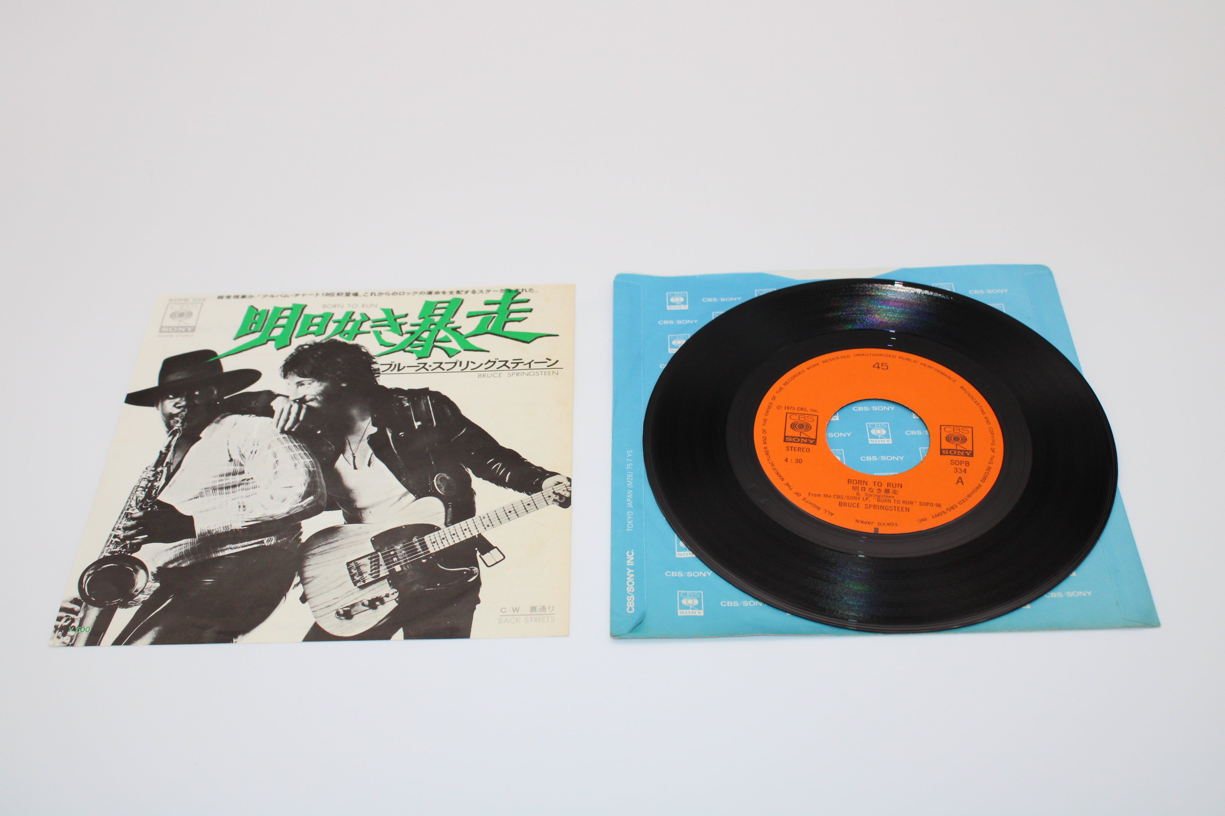 Bruce Springsteen 明日なき暴走 = Born To Run 45 record w/blue jacket - Japan  Release 1975 Collectible