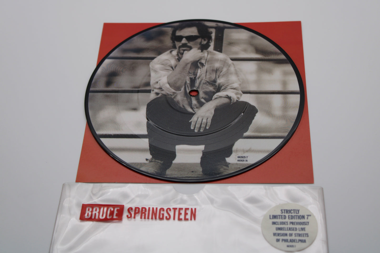Bruce Springsteen 7" Picture Vinyl Streets of Philadelphia LIVE & Hungry Heart Ltd. Ed. & # Collectible