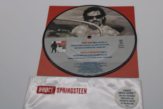 Bruce Springsteen 7" Picture Vinyl Streets of Philadelphia LIVE & Hungry Heart Ltd. Ed. & # Collectible