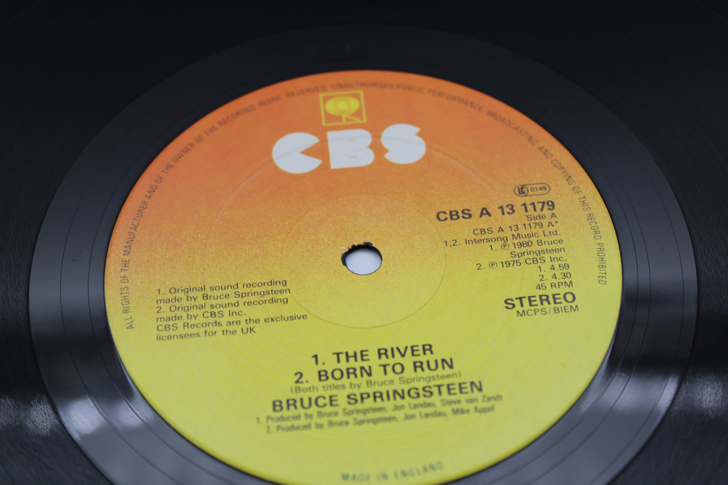 Bruce Springsteen 12" Vinyl EP on CBS Records - The River, Born to Run, Rosalita 1981 Collectible