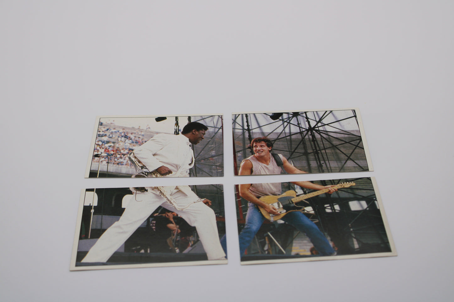 Bruce Springsteen & Clarence Clemons Original Panini Collection of Four Cards 1986 - Italy
