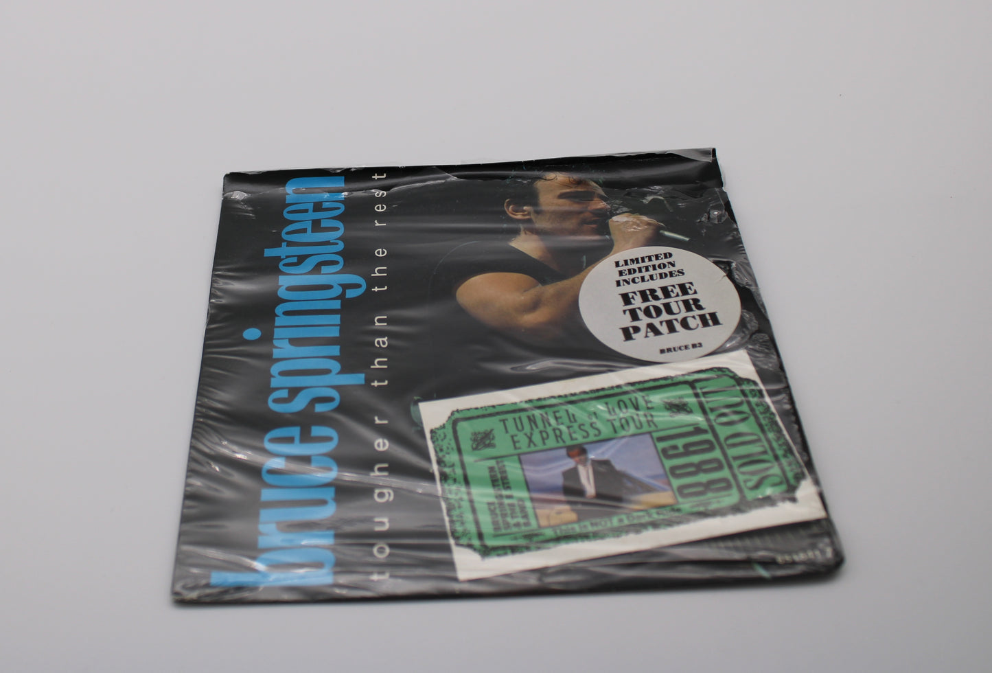 Tougher Than The Rest - Sealed 45 Vinyl Record with Hype Sticker & Concert Tour Patch - Sealed 1988 Memorabilia