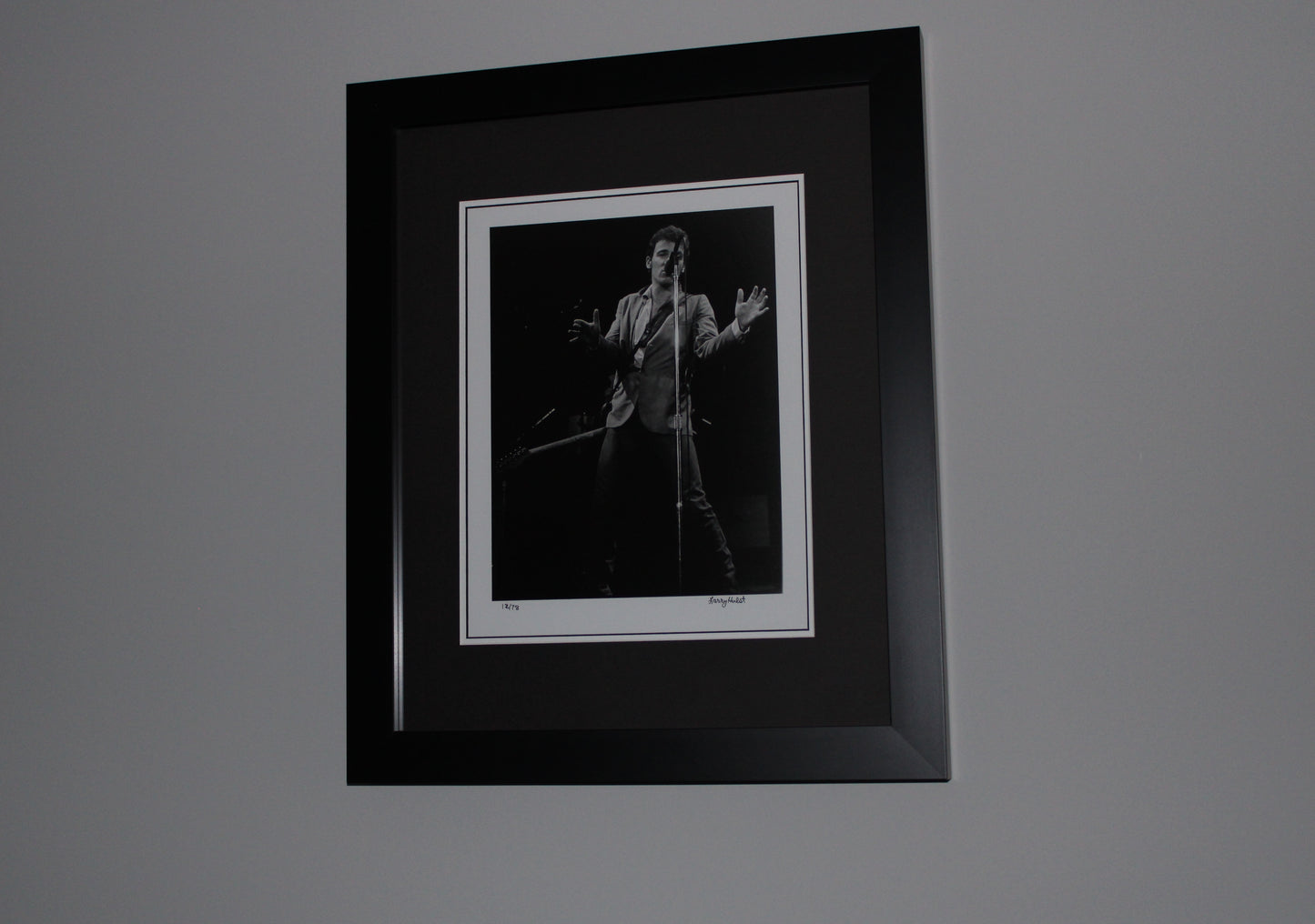 Bruce Springsteen Original Photograph Signed by Photographer Larry Hulst - Custom Frame Collectible