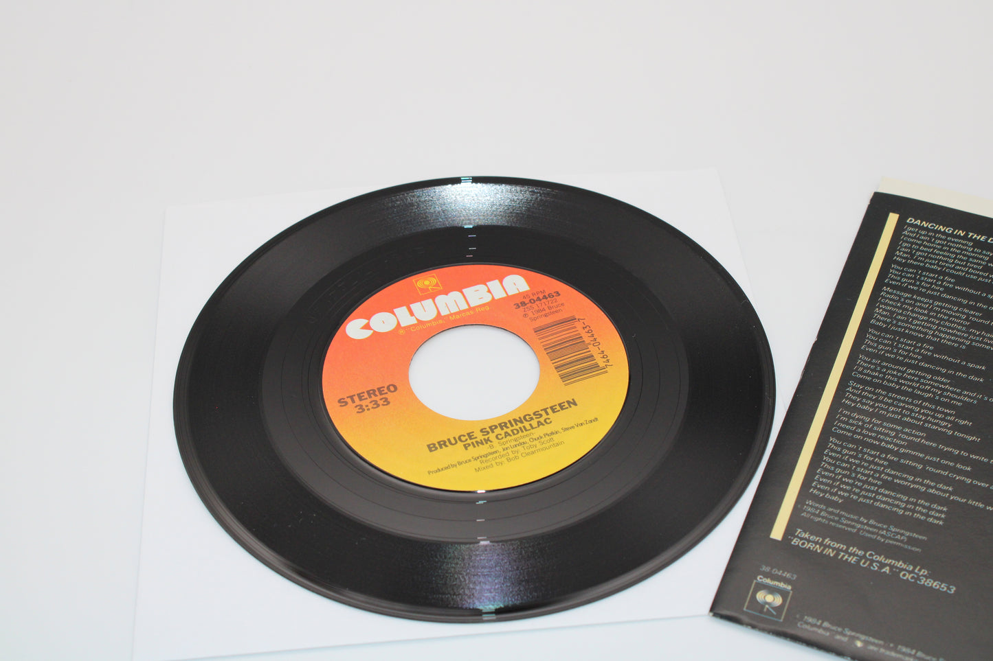 Bruce Springsteen 45 Record - Dancing in the Dark & Pink Cadillac 1984 Original Release