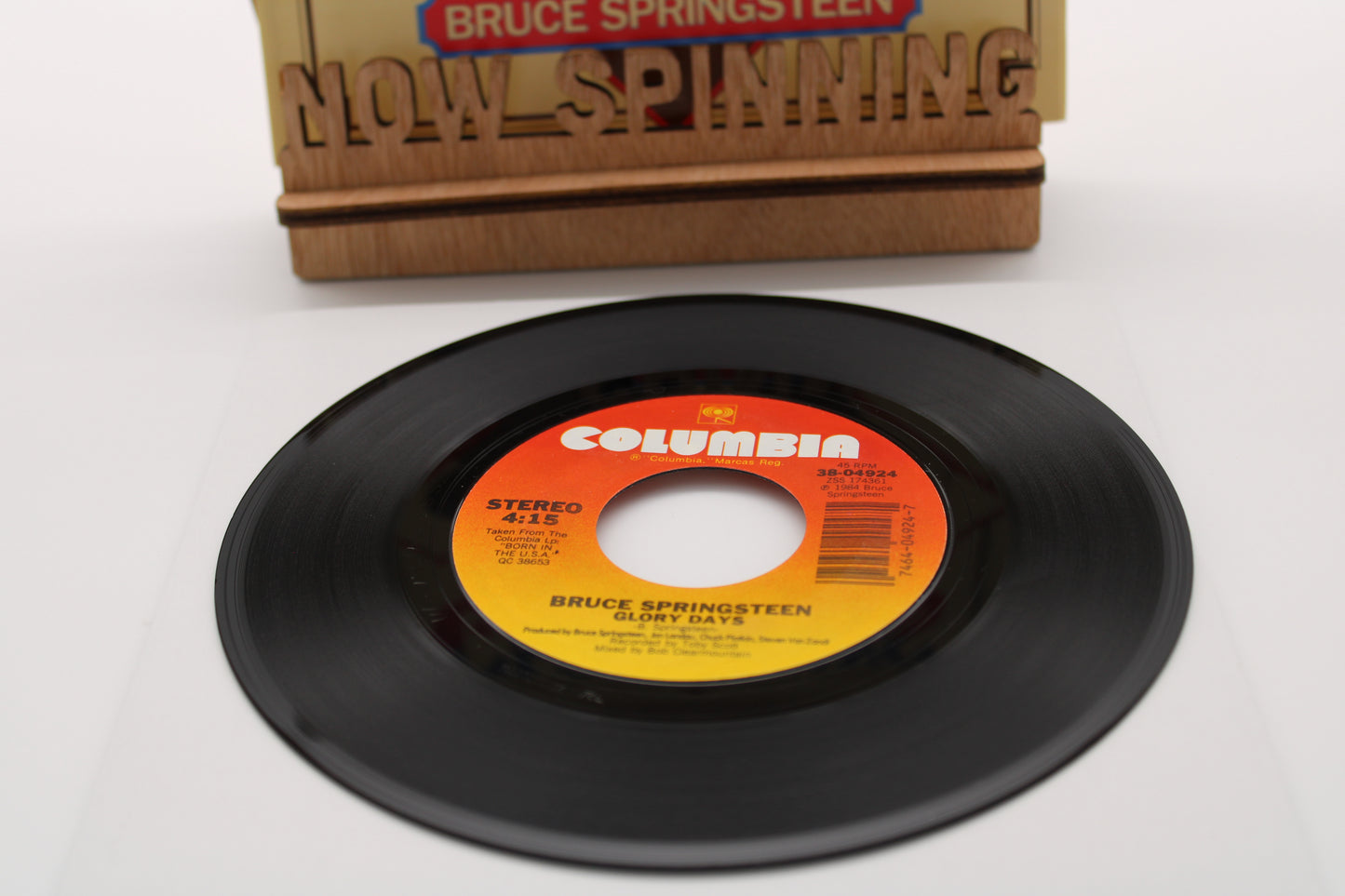 Bruce Springsteen - 45 Record - Glory Days Vinyl Release + Picture Sleeve + Lyrics 1984