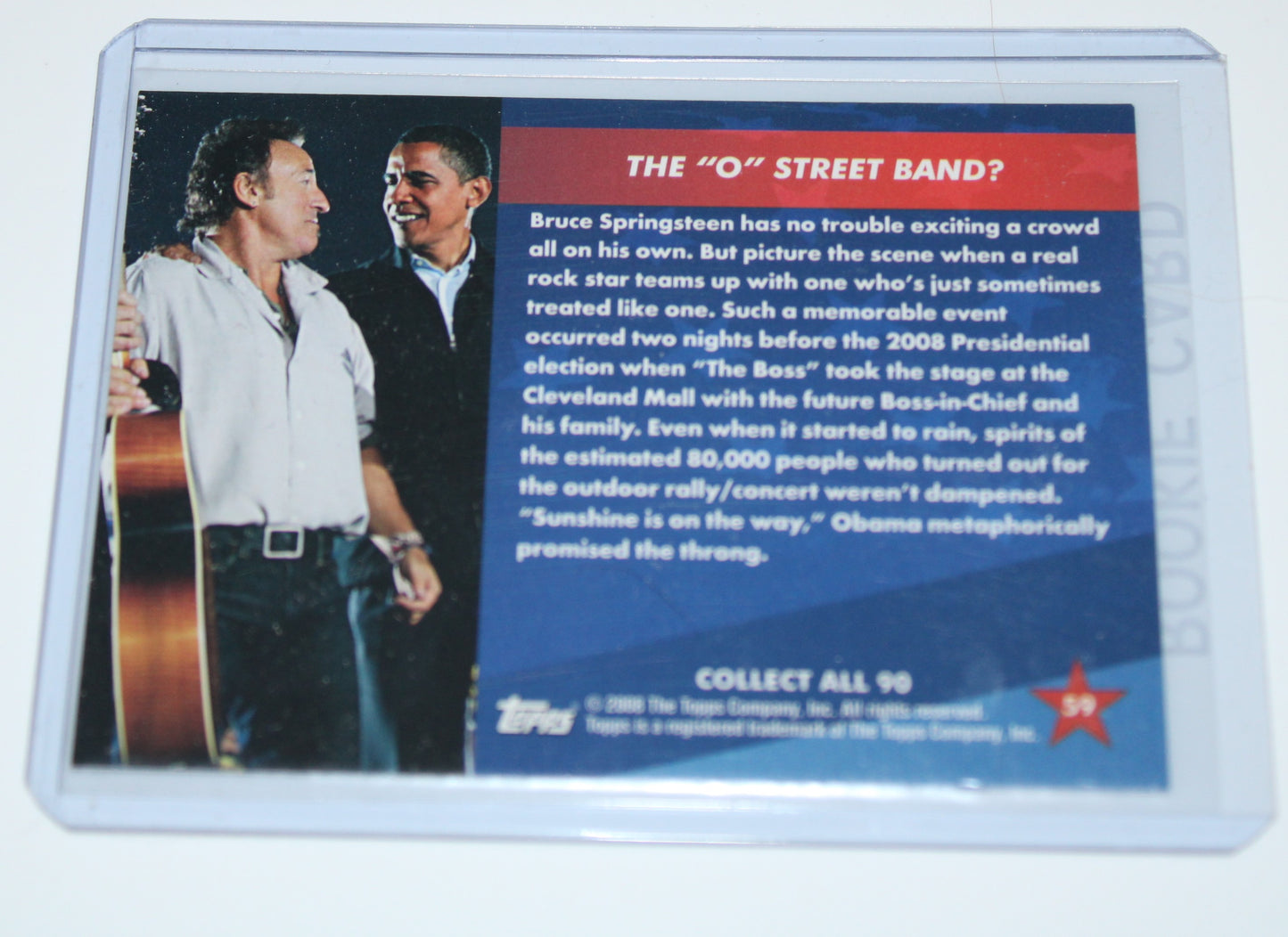 Bruce Springsteen TOPPS Gold Foil Stamp 2009 Inauguration Day - Official Trading Card - rarest of all!